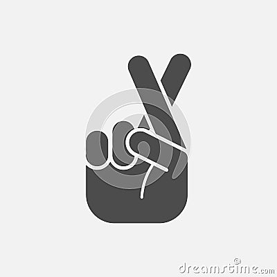 Fingers crossed icon isolated on white background. Vector illustration Vector Illustration