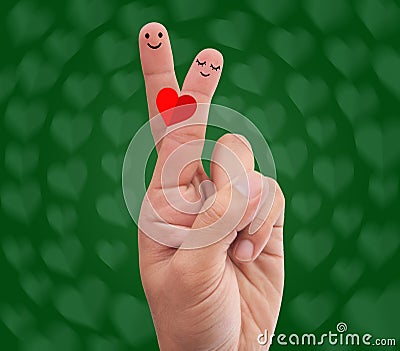 Fingers crossed making romantic pose Stock Photo