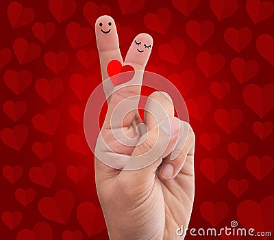 Fingers crossed making romantic pose Stock Photo