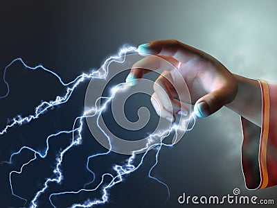 Fingers energy Cartoon Illustration