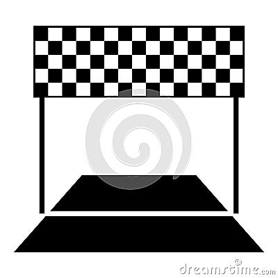 Finish concept Maraphon line racing panorama road icon black color vector illustration flat style image Vector Illustration