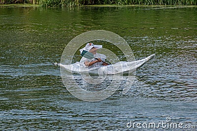 Finish, Eskimo Lady funny amateur vessels Editorial Stock Photo