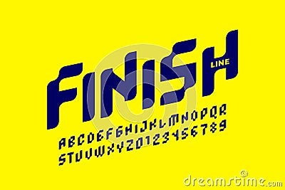 Finish line speed sport font Vector Illustration