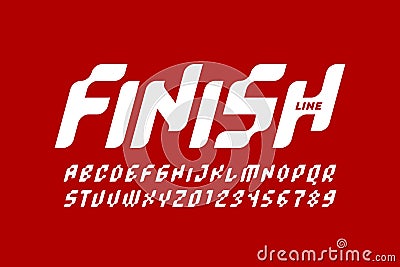 Finish line speed sport font Vector Illustration