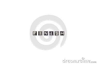 Finish sign scrabble letters Stock Photo