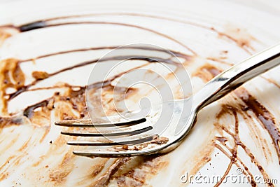 Finished chocolate cake plate Stock Photo
