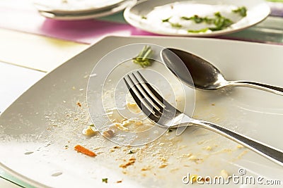 Finished lunch Stock Photo