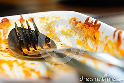 Finished pasta plate Stock Photo