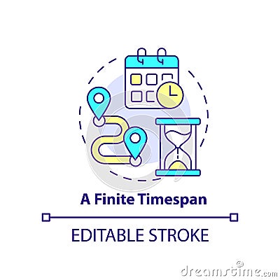 Finite timespan concept icon Vector Illustration