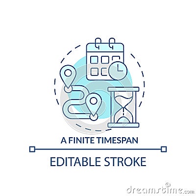 Finite timespan turquoise concept icon Vector Illustration