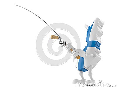 Finland character with fishing rod Cartoon Illustration