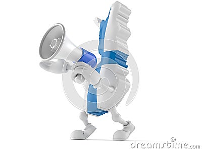 Finland character speaking through a megaphone Cartoon Illustration