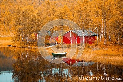 Finland. Fall scene. Autumnal landscape. Stock Photo