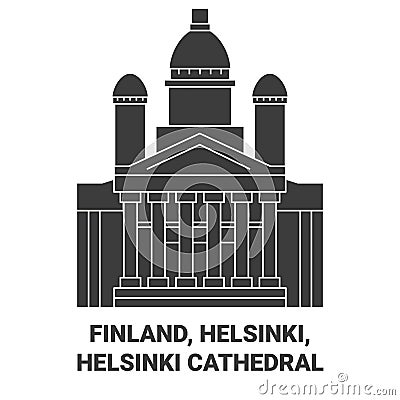 Finland, Helsinki, Helsinki Cathedral travel landmark vector illustration Vector Illustration
