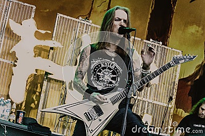 Alexi Laiho of Children Of Bodom live Finland 2016 Editorial Stock Photo