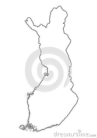 Finland map with shadow Stock Photo