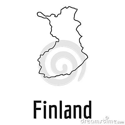 Finland map thin line simple Cartoon Illustration