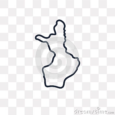 Finland map vector icon isolated on transparent background, line Vector Illustration