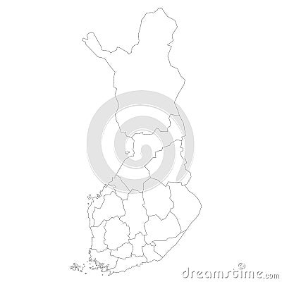 Finland political map of administrative divisions Stock Photo