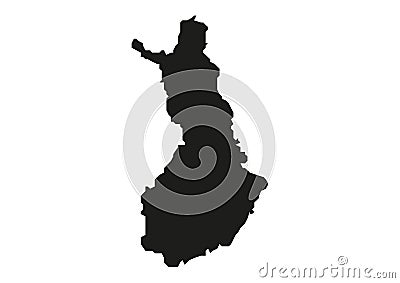 Finland State Map Vector silhouette Stock Photo