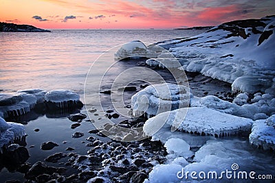 Finland: Sunset by a Baltic Sea Stock Photo