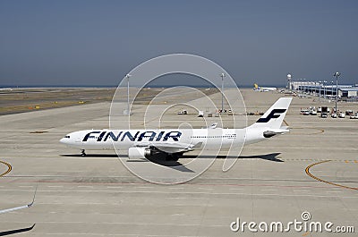 Finnair Airbus at Chubu Centrair International Airport, Japan Editorial Stock Photo