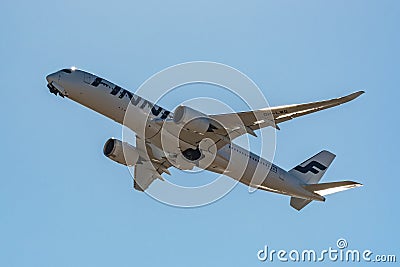 Finnair Airbus A350-900 taking off Editorial Stock Photo