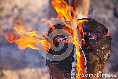 Finnish candle burns with a bright flame Stock Photo