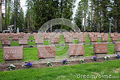 Finnish cemetery, second world war, Finland Editorial Stock Photo