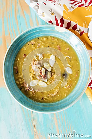 Finnish pea soup with smoked pork Stock Photo