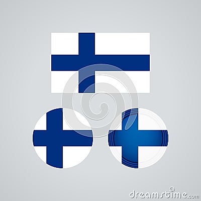 Finnish trio flags, illustration Vector Illustration