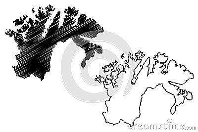 Finnmark map vector Vector Illustration