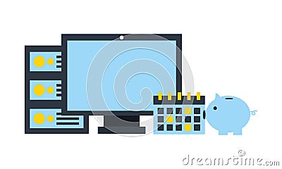 Fintech bussines card Vector Illustration