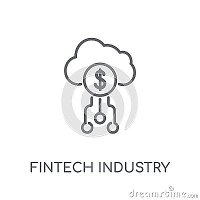 fintech industry linear icon. Modern outline fintech industry lo Vector Illustration