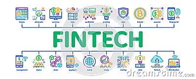 Fintech Innovation Minimal Infographic Banner Vector Vector Illustration