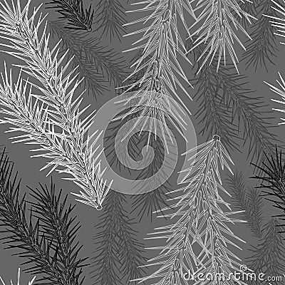 Fir branch. isolate, vector, hand drawing. pattern Vector Illustration