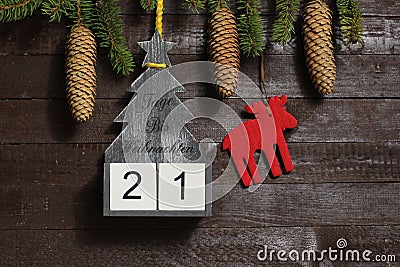 The countdown until christmas Stock Photo