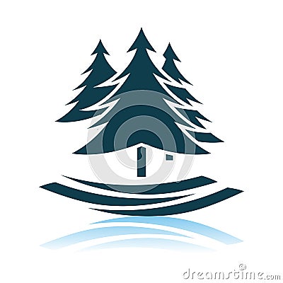 Fir Forest Icon Vector Illustration