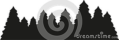 Fir tree forest silhouette Vector Illustration