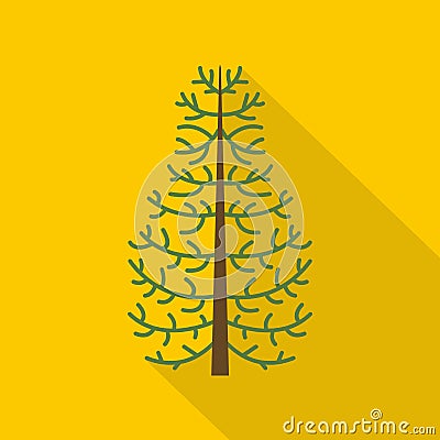 Fir tree icon, flat style Vector Illustration