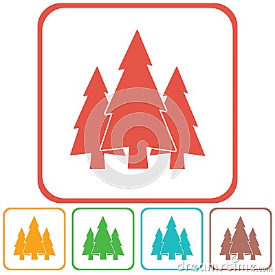 Fir Trees forest icon Vector Illustration