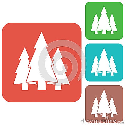 Fir Trees forest icon Vector Illustration