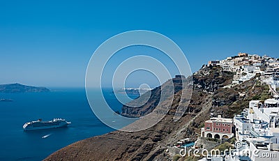 Fira town, Santorini island Editorial Stock Photo