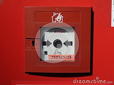 A fire alarm at Frankfurt Central Station. Editorial Stock Photo
