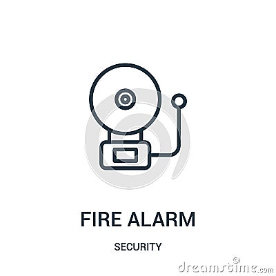 fire alarm icon vector from security collection. Thin line fire alarm outline icon vector illustration. Linear symbol Vector Illustration