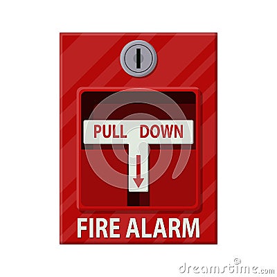 Fire alarm system. Fire equipment. Vector Illustration