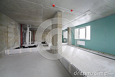 Fire alarm system, wet zone in flat Stock Photo