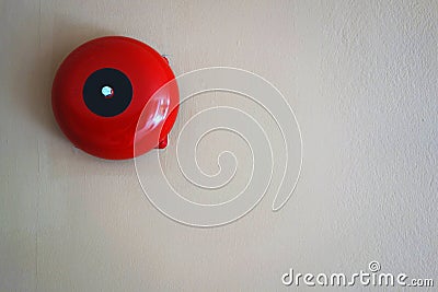 Fire alarm on the wall of Department store building. Stock Photo