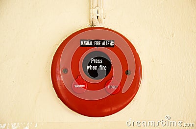 Fire alarms system on wall Stock Photo