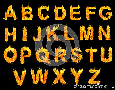 Fire Alphabet Letters. Stock Photo - Image: 67317897